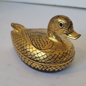 Vintage Burmese Gold Duck Trinket Box